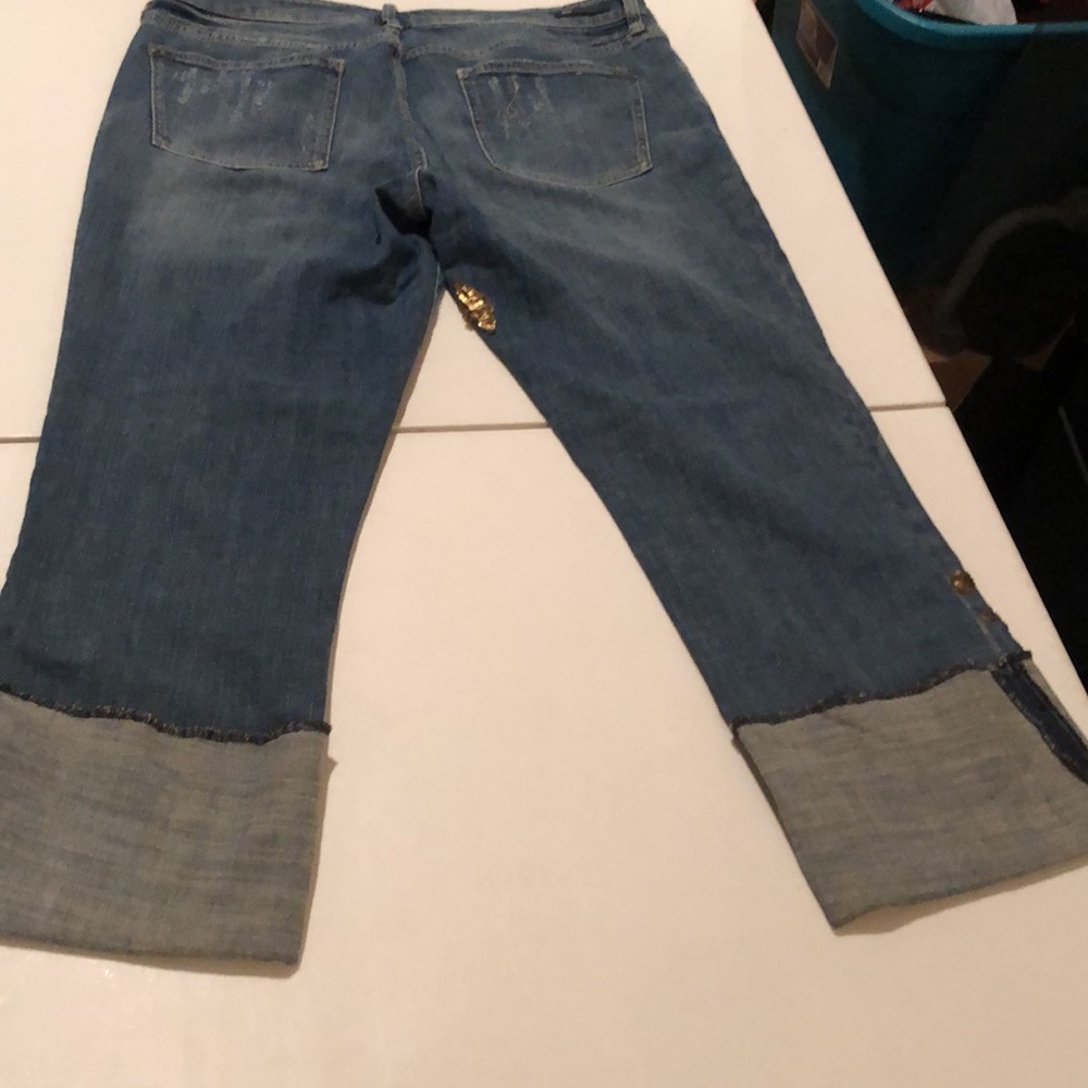 Pilcro and the Letterpress Blue Jeans with Gold Accents - Picture 3 of 15